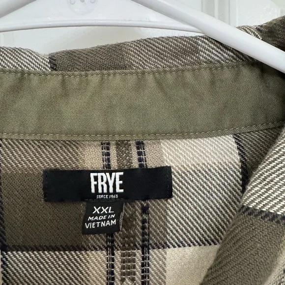 Frye Checkered Shirt Jacket in Black, Gray, and Cream - Picture 5 of 9